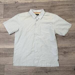 Cova Shirt Mens XL Blue Plaid Grid Short Sleeve Button Front Casual Checked